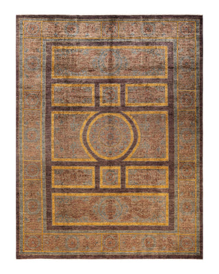 Contemporary Eclectic Brown Wool Area Rug 9' 0" x 11' 10" - Solo Rugs