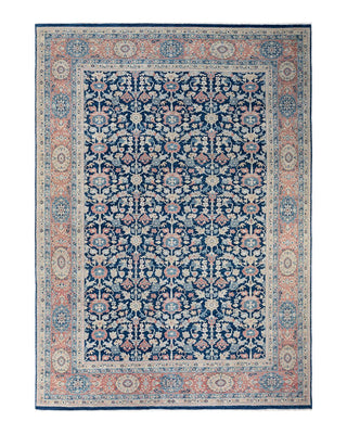 Contemporary Eclectic Blue Wool Area Rug 8' 7" x 12' 1" - Solo Rugs