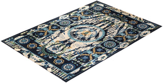 Contemporary Suzani Black Wool Area Rug 12' 2" x 17' 7" - Solo Rugs