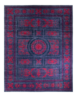 Contemporary Eclectic Blue Wool Area Rug 11' 10" x 14' 10" - Solo Rugs
