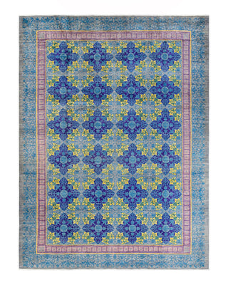 Contemporary Suzani Gray Wool Area Rug 10' 2" x 13' 9" - Solo Rugs