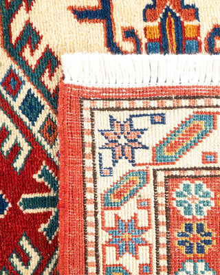 Bohemian Tribal Red Wool Area Rug 6' 1" x 7' 6" - Solo Rugs