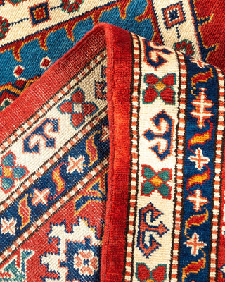 Bohemian Tribal Red Wool Area Rug 6' 1" x 9' 2" - Solo Rugs