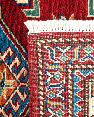 Bohemian Tribal Red Wool Area Rug 5' 6" x 7' 7" - Solo Rugs