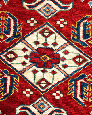 Bohemian Tribal Red Wool Area Rug 5' 10" x 7' 10" - Solo Rugs