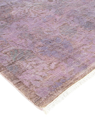 Contemporary Vibrance Purple Wool Runner 4' 2" x 10' 2" - Solo Rugs