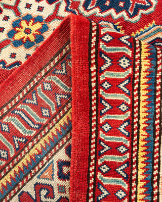Bohemian Tribal Red Wool Area Rug 6' 4" x 9' 5" - Solo Rugs
