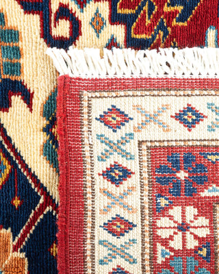 Bohemian Tribal Red Wool Area Rug 6' 0" x 7' 9" - Solo Rugs