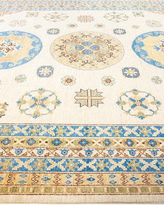 Traditional Khotan Ivory Wool Area Rug 9' 0" x 11' 10" - Solo Rugs