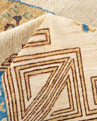 Traditional Khotan Ivory Wool Area Rug 9' 0" x 11' 10" - Solo Rugs