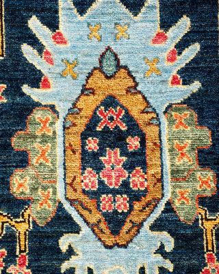 Traditional Serapi Blue Wool Area Rug 5' 1" x 8' 1" - Solo Rugs