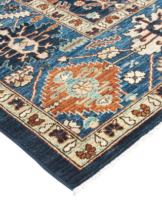 Traditional Serapi Blue Wool Area Rug 9' 3" x 11' 9" - Solo Rugs