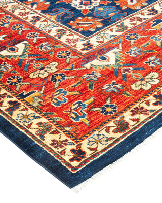 Traditional Serapi Blue Wool Area Rug 7' 11" x 9' 9" - Solo Rugs