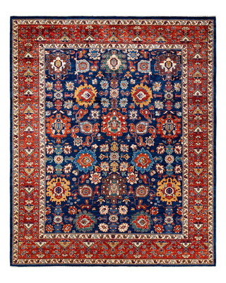 Traditional Serapi Blue Wool Area Rug 7' 11" x 9' 9" - Solo Rugs