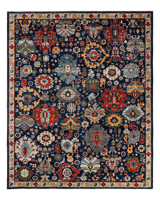 Traditional Serapi Blue Wool Area Rug 8' 0" x 9' 9" - Solo Rugs