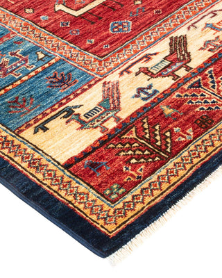 Traditional Serapi Blue Wool Area Rug 6' 8" x 9' 10" - Solo Rugs