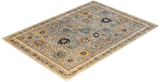 Traditional Serapi Gray Wool Area Rug 6' 7" x 9' 4" - Solo Rugs