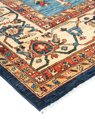 Traditional Serapi Blue Wool Area Rug 9' 11" x 13' 10" - Solo Rugs