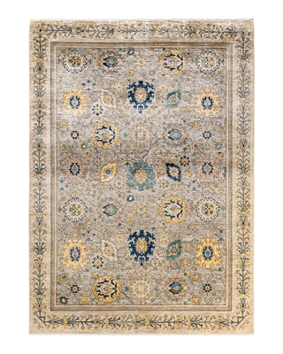 Traditional Serapi Gray Wool Area Rug 6' 7" x 9' 3" - Solo Rugs