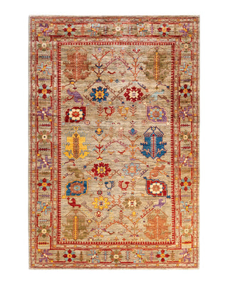 Traditional Serapi Beige Wool Area Rug 5' 9" x 8' 10" - Solo Rugs