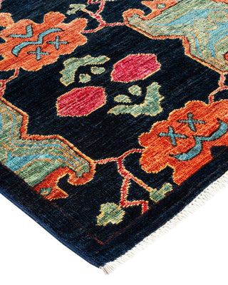 Traditional Serapi Blue Wool Area Rug 6' 3" x 9' 1" - Solo Rugs