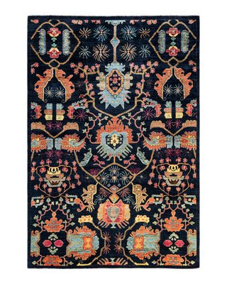Traditional Serapi Blue Wool Area Rug 6' 3" x 9' 1" - Solo Rugs