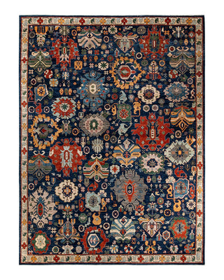 Traditional Serapi Blue Wool Area Rug 9' 11" x 13' 2" - Solo Rugs
