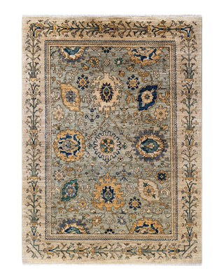 Traditional Serapi Gray Wool Area Rug 4' 8" x 6' 3" - Solo Rugs