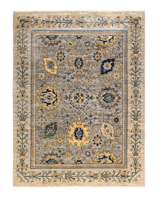 Traditional Serapi Gray Wool Area Rug 4' 8" x 6' 1" - Solo Rugs