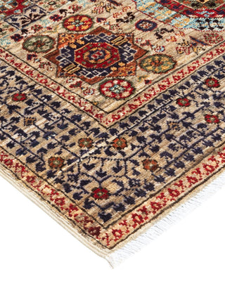 Traditional Serapi Beige Wool Area Rug 3' 4" x 5' 2" - Solo Rugs