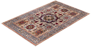 Traditional Serapi Beige Wool Area Rug 3' 4" x 5' 2" - Solo Rugs