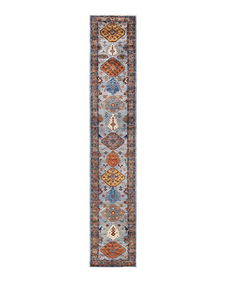 Traditional Serapi Gray Wool Runner 2' 10" x 15' 9" - Solo Rugs