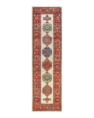 Traditional Serapi Ivory Wool Runner 2' 9" x 9' 9" - Solo Rugs