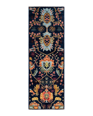 Traditional Serapi Blue Wool Runner 2' 7" x 7' 9" - Solo Rugs