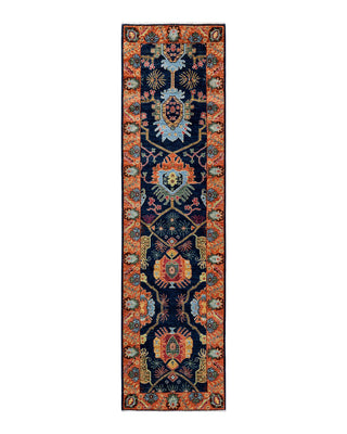 Traditional Serapi Blue Wool Runner 2' 7" x 9' 8" - Solo Rugs