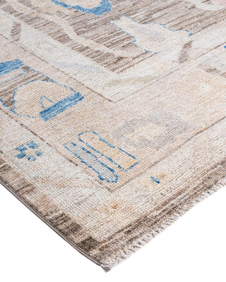 Traditional Oushak Brown Wool Area Rug 6' 2" x 8' 10" - Solo Rugs