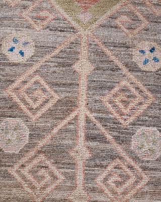 Traditional Oushak Brown Wool Area Rug 4' 2" x 5' 10" - Solo Rugs