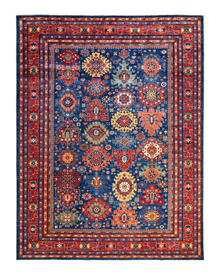 Traditional Serapi Blue Wool Area Rug 8' 11" x 11' 8" - Solo Rugs