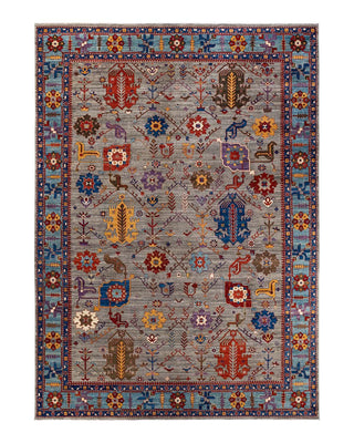 Traditional Serapi Gray Wool Area Rug 9' 8" x 13' 5" - Solo Rugs