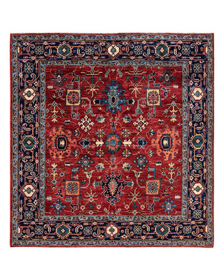 Traditional Serapi Orange Wool Square Area Rug 6' 0" x 6' 4" - Solo Rugs