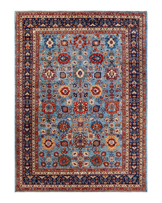 Traditional Serapi Light Blue Wool Area Rug 10' 0" x 13' 8" - Solo Rugs