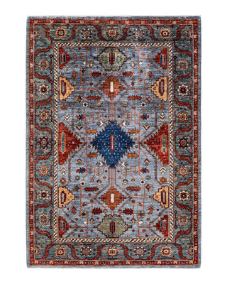 Traditional Serapi Gray Wool Area Rug 6' 0" x 8' 11" - Solo Rugs