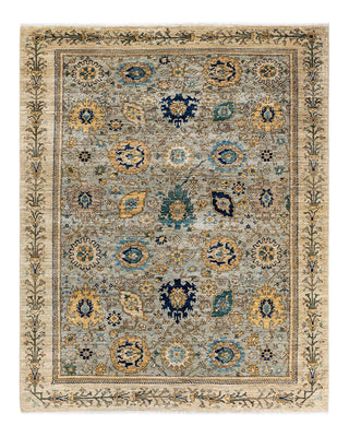 Traditional Serapi Gray Wool Area Rug 6' 7" x 8' 2" - Solo Rugs