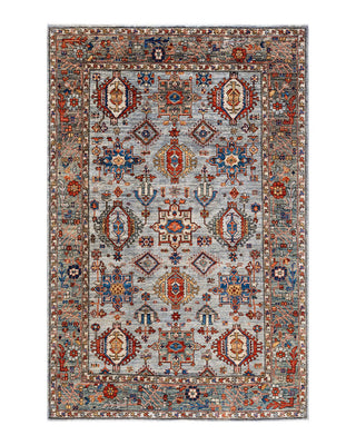 Traditional Serapi Gray Wool Area Rug 5' 11" x 8' 11" - Solo Rugs