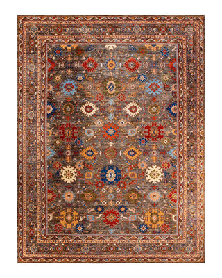 Traditional Serapi Brown Wool Area Rug 10' 2" x 13' 6" - Solo Rugs