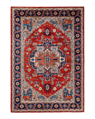 Traditional Serapi Orange Wool Area Rug 6' 0" x 8' 7" - Solo Rugs
