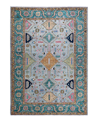Traditional Serapi Gray Wool Area Rug 6' 1" x 8' 8" - Solo Rugs