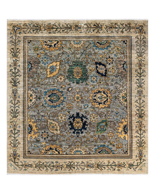 Traditional Serapi Gray Wool Area Rug 5' 8" x 6' 1" - Solo Rugs