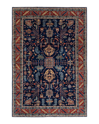 Traditional Serapi Blue Wool Area Rug 6' 1" x 8' 10" - Solo Rugs