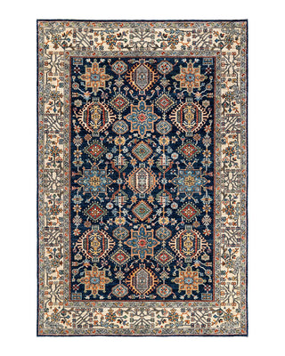 Traditional Serapi Blue Wool Area Rug 5' 10" x 8' 10" - Solo Rugs